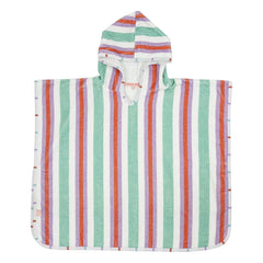 Jera Mini - Gestreifter Kapuzen-Badeponcho