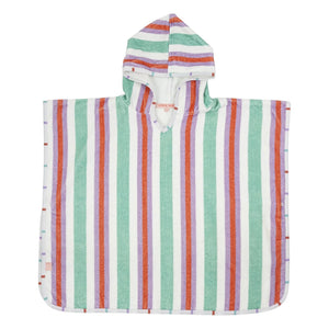 Jera Mini - Gestreifter Kapuzen-Badeponcho