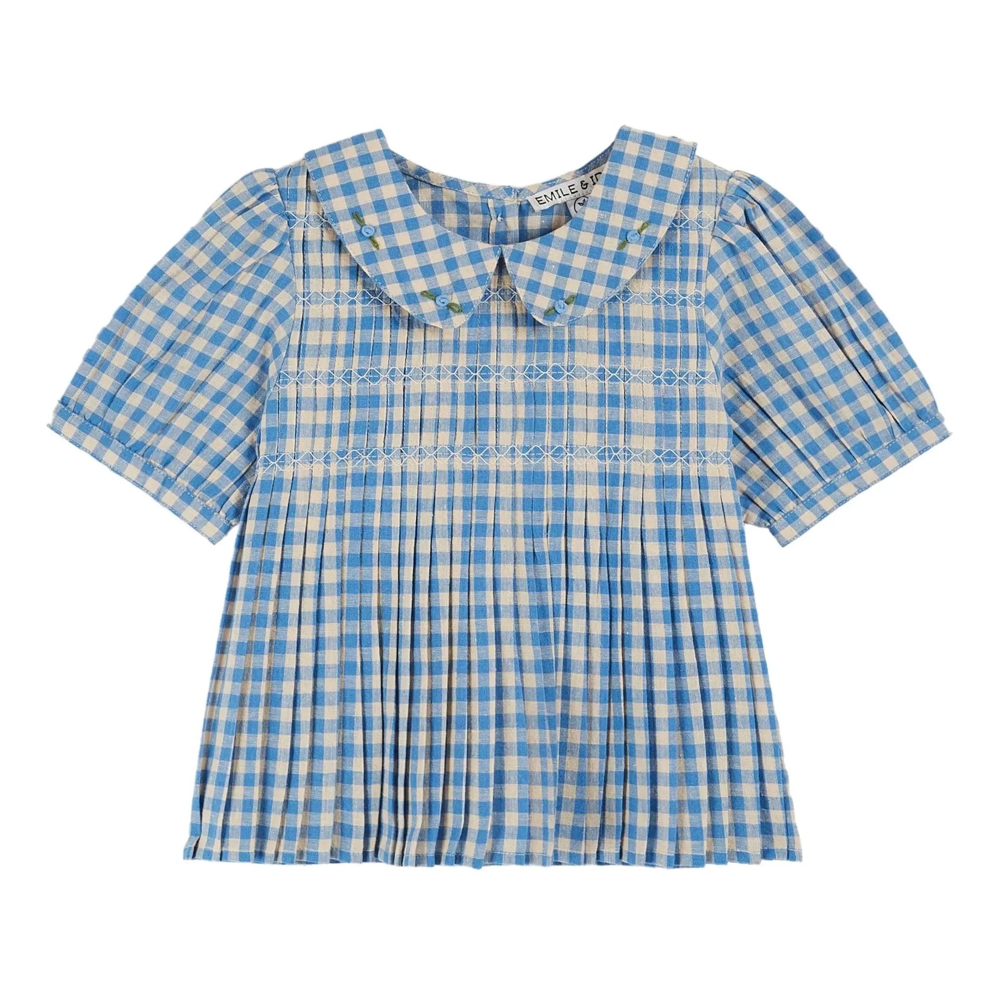 Emile et Ida - Lagon Vichy Bluse | Blau