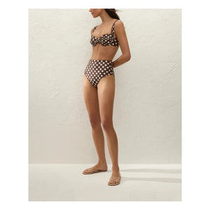 - Afonso gepunktetes Bikinislip | Schokolade