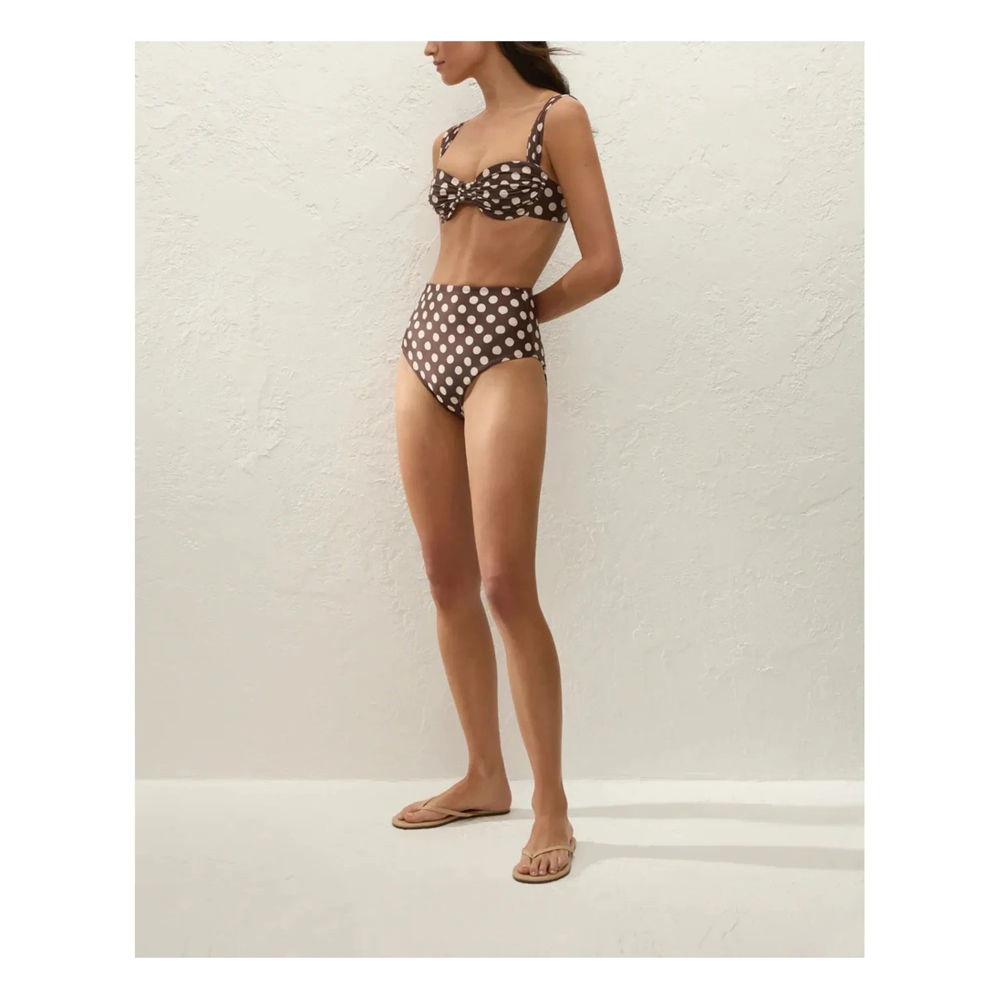 - Afonso gepunktetes Bikinislip | Schokolade