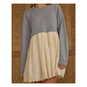 Rylee + Cru - Sweatkleid | Grau-Blau