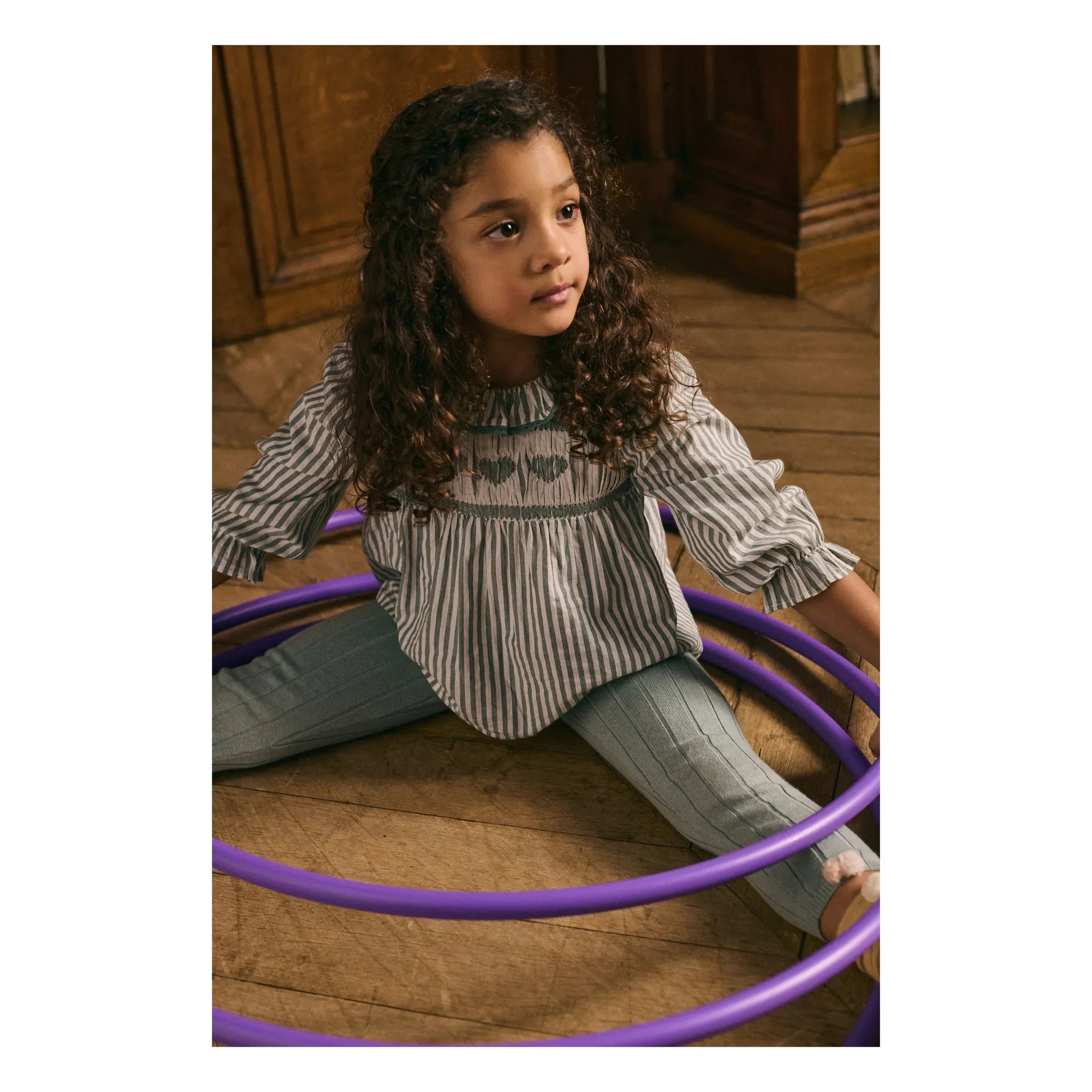 Louise Misha - Moldavia Gerippte Leggings | Grau-Blau
