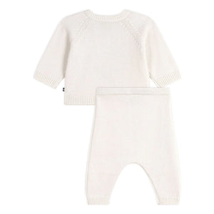 Petit Bateau - Wal Wollpullover und Hose Set | Weiß