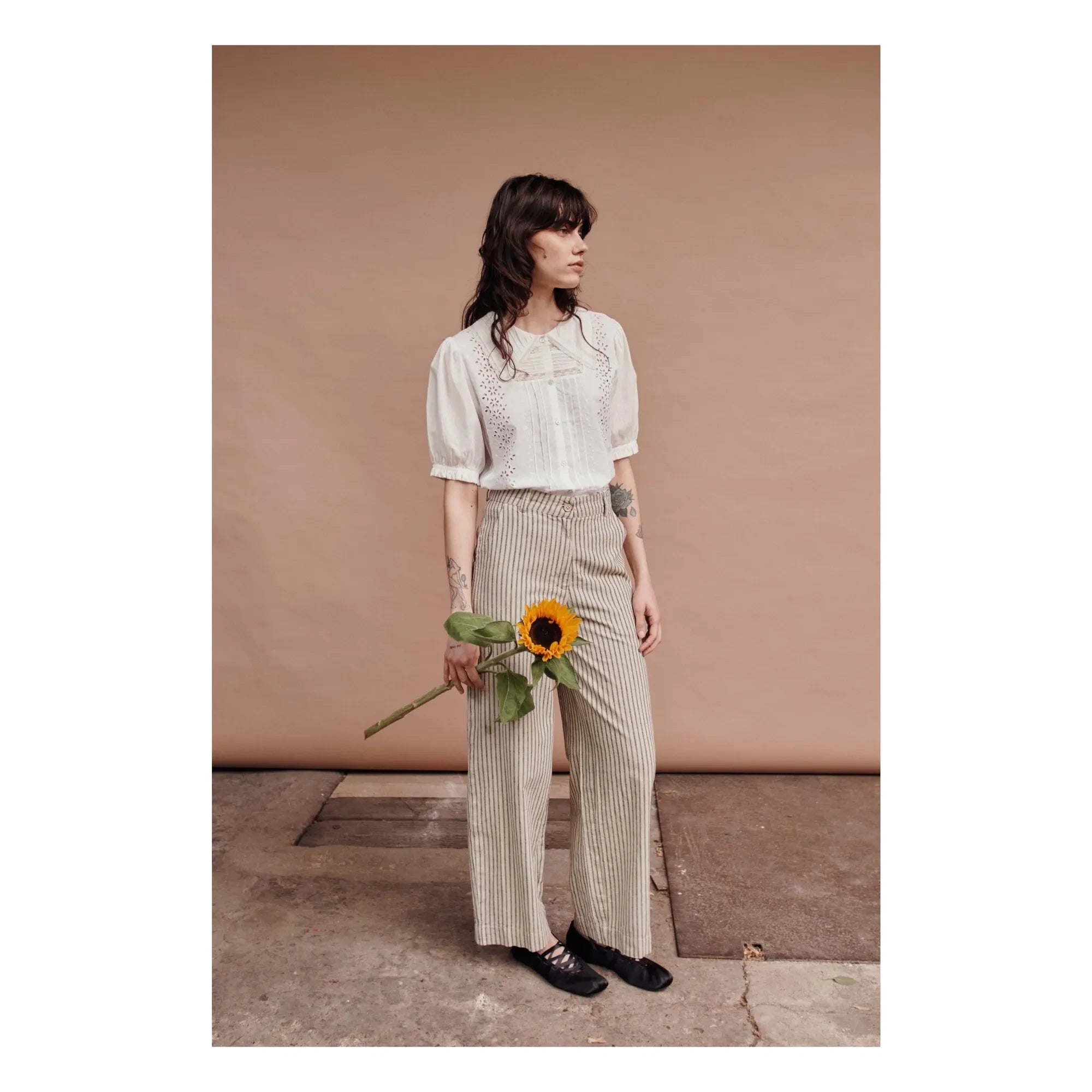 Emile et Ida – Vintage-Baumwollbluse | Creme