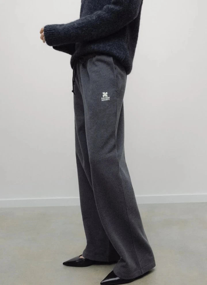 the new society - Baumwoll-Logo-Jogger | Heather grey