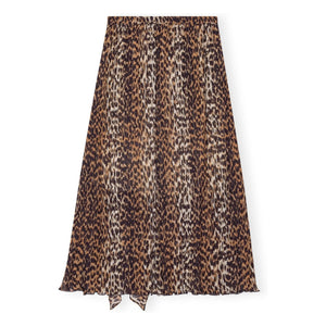 Ganni - Rock aus recyceltem Faser-Georgette | Leo-Print