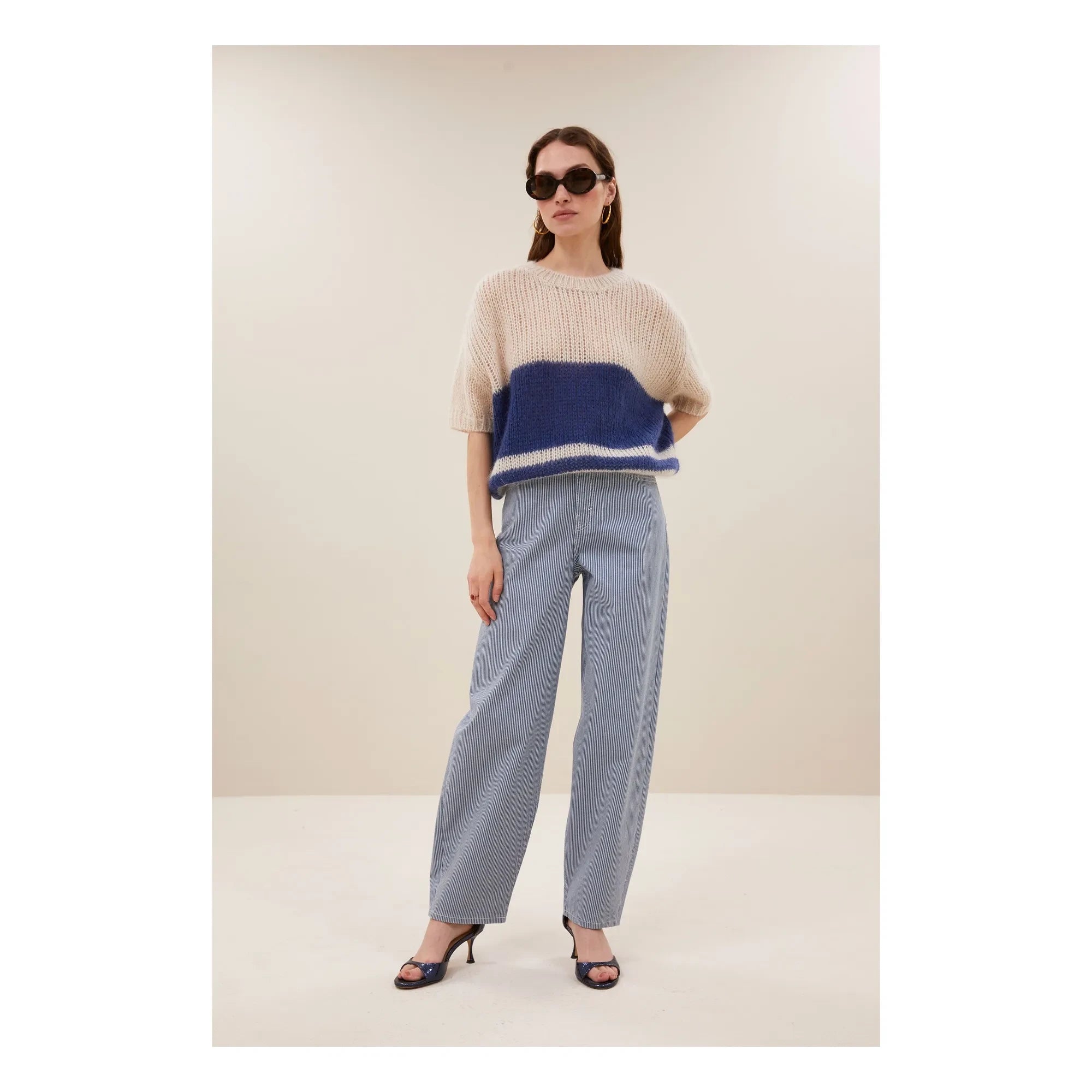 By Bar - Nino Gestreifter Pullover | Marineblau