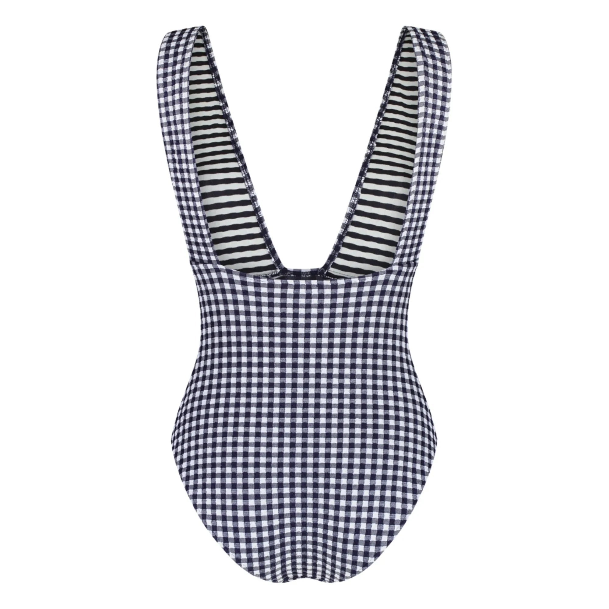 Anja Paris - Le Plongeant Vichy Einteiliger Badeanzug | Marineblau
