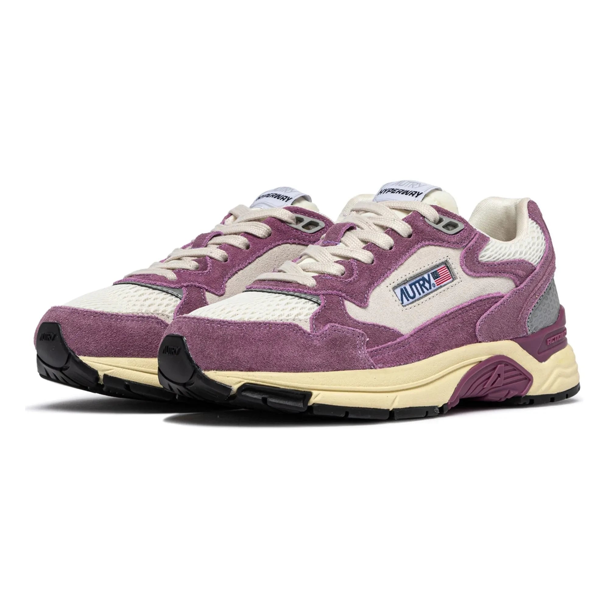 Autry - Basket Hyperway Low Zweifarbiger Wildleder | Lila