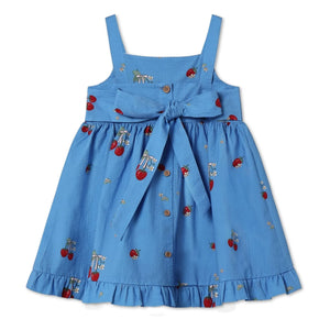 Fliink - Elma Strawberry Trägerloses Kleid | Azurblau