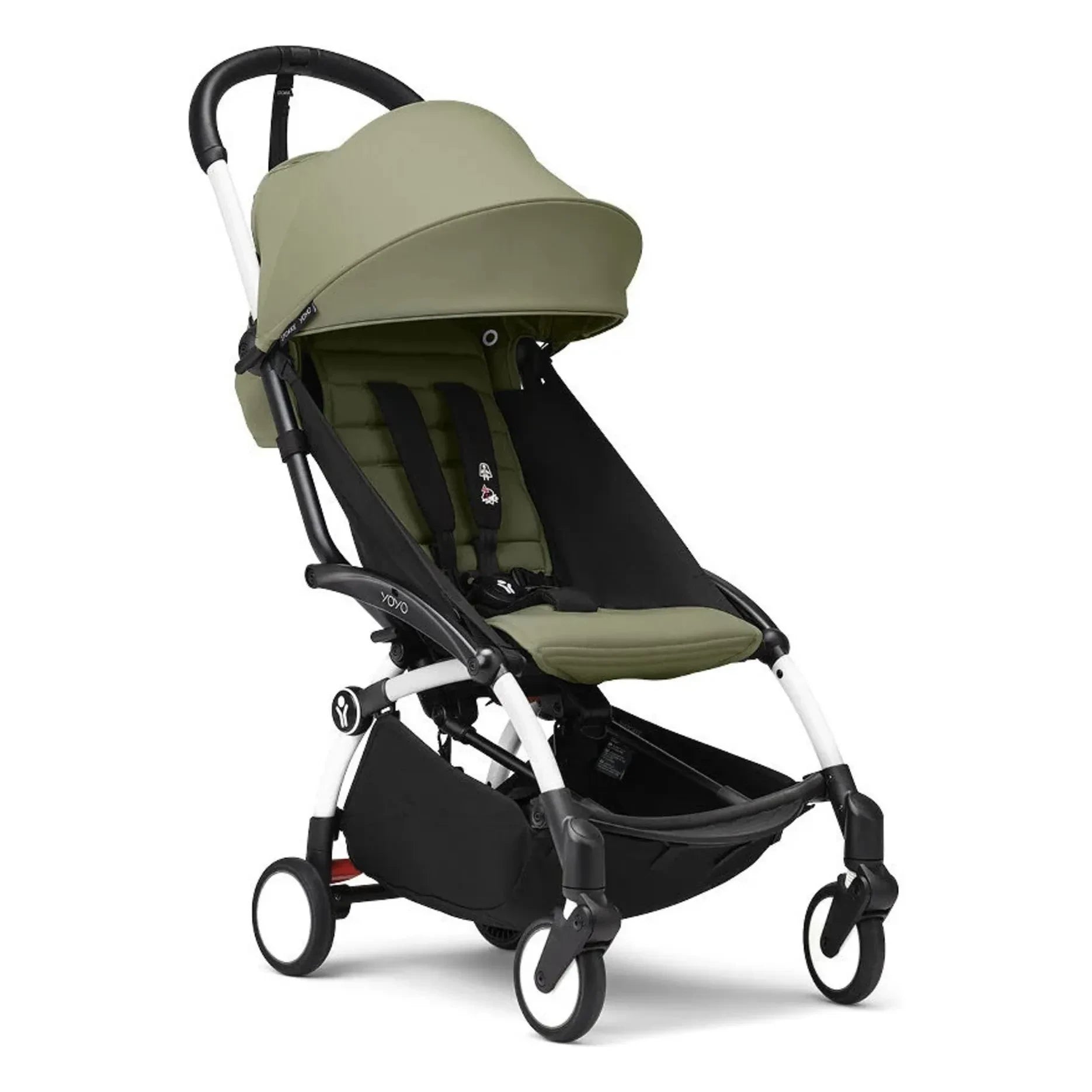 Stokke® - YOYO³ Kinderwagen komplett 0+ und 6+ Weißes Gestell | Olive