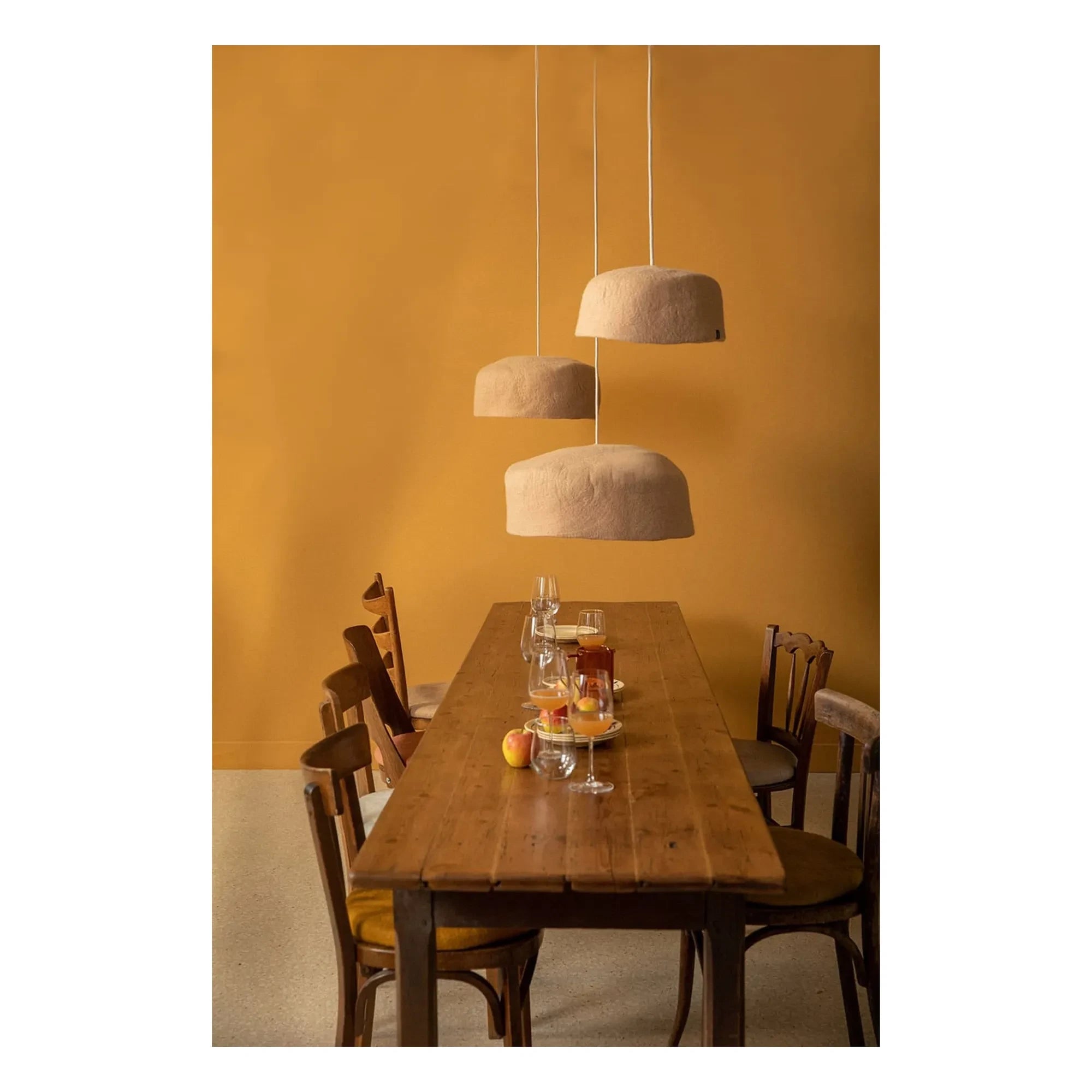 Muskhane - Filz Jurte Tischlampe | Beige