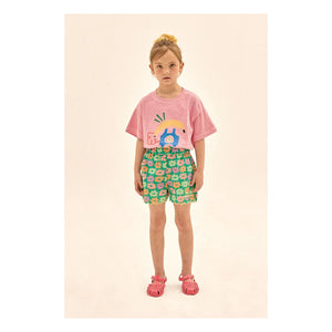 Jelly Mallow - Seersucker-Shorts mit grünem Blumenmuster