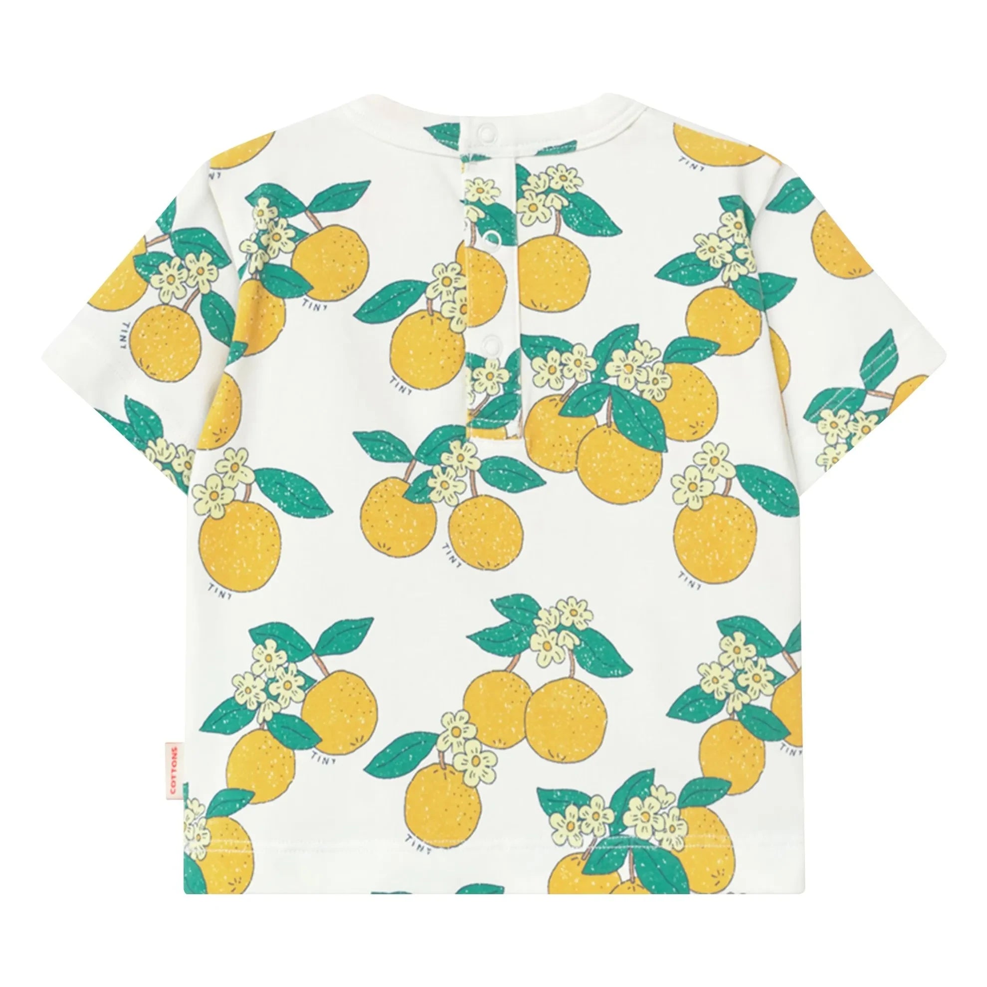 Tinycottons - Orange Bio-Baumwoll-T-Shirt | Weiß
