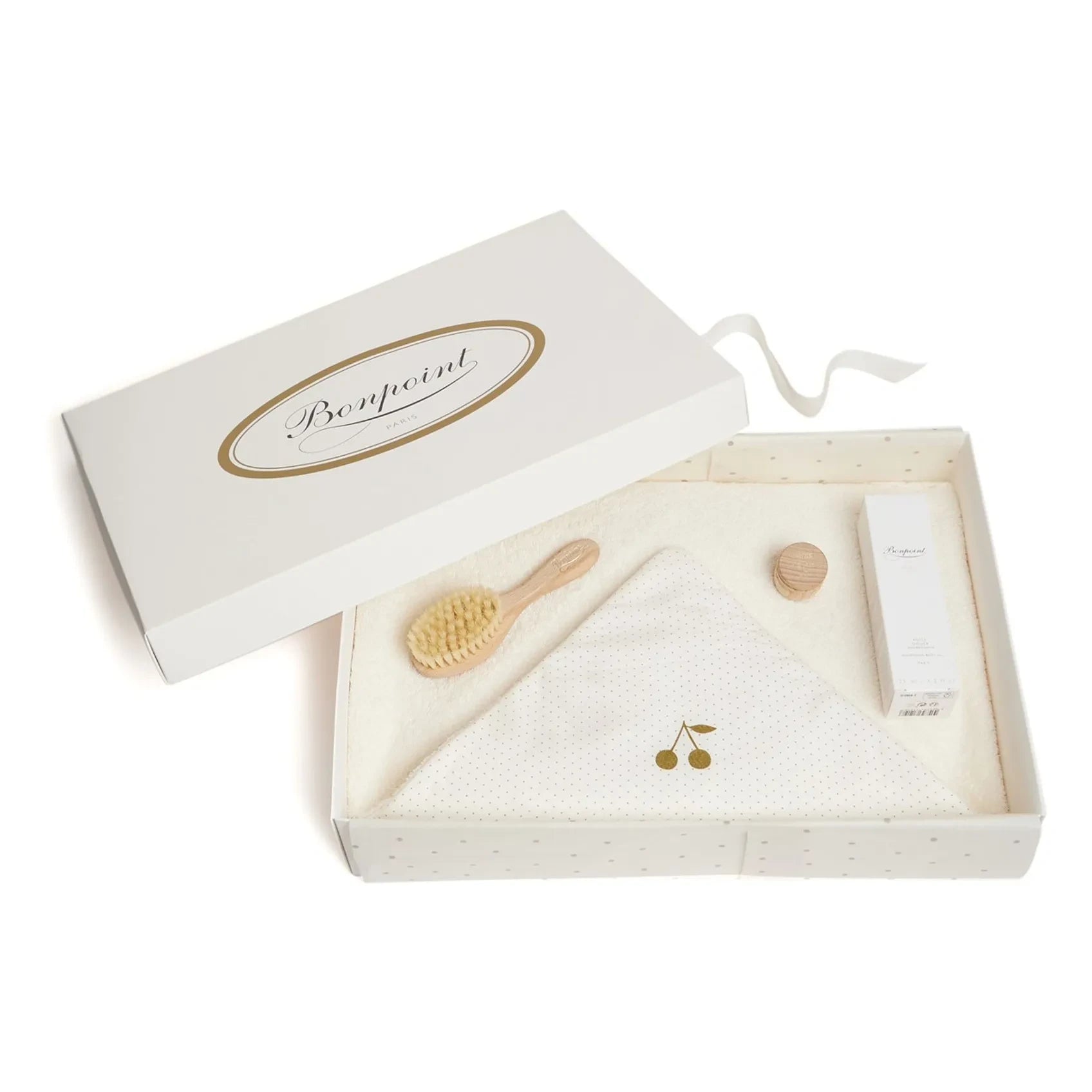 Bonpoint - Naissance Bademantel, Bürste und Öl-Set