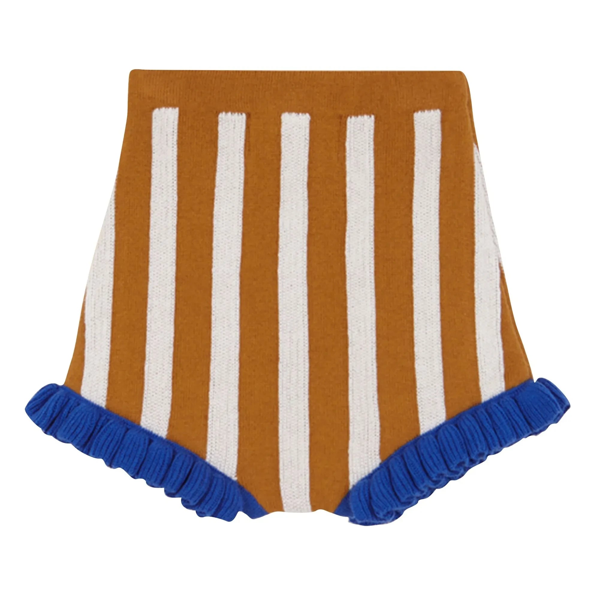 birinit - Gestreifte Jacquard-Rüschenshorts | Karamell