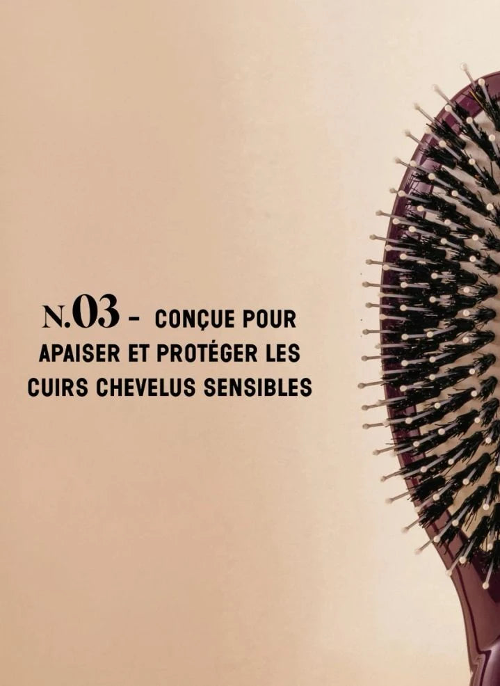 La Bonne Brosse - „L'Indispensable Douceur“ Haarbürste Nr. 03 - Empfindliche Kopfhaut | Aubergine