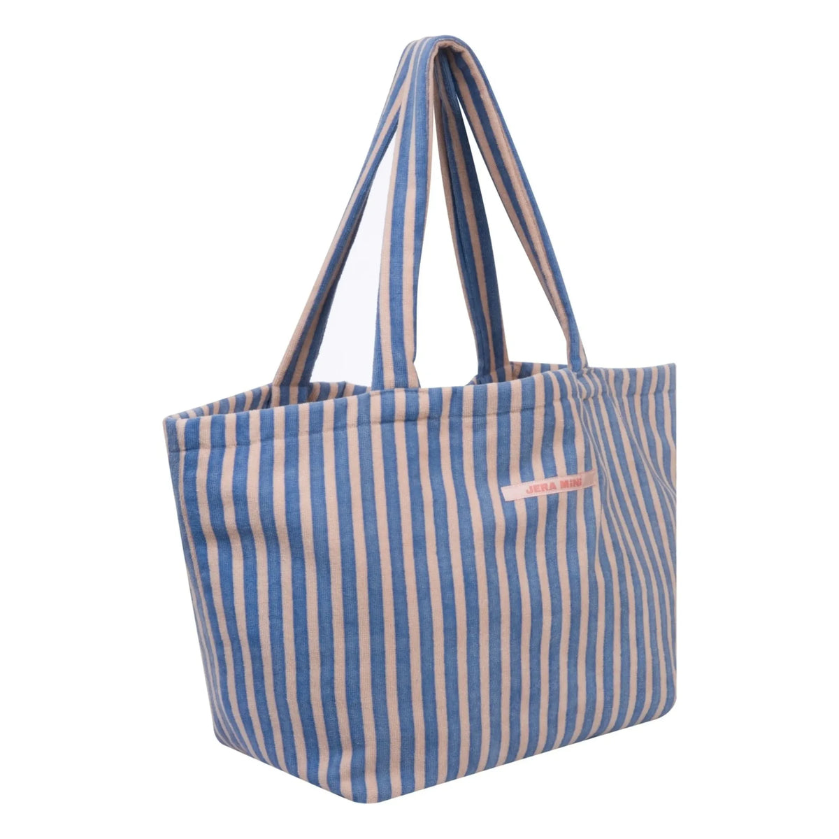 Jera Mini - Gestreifte Handtuch-Strandtasche | Royalblau