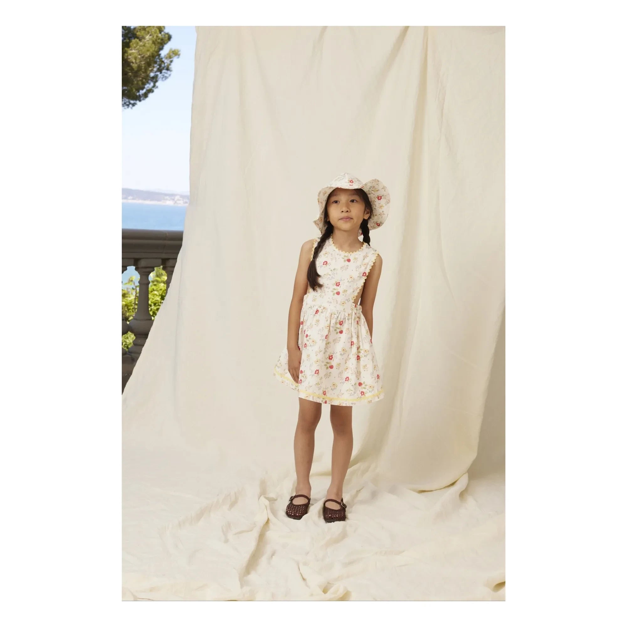 Bebe Organic - Annice Fleurie Rüschen Latzkleid | Weiß