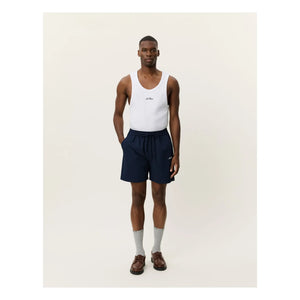 Les Deux – Stan Seersucker Badeshorts | Dunkelblau