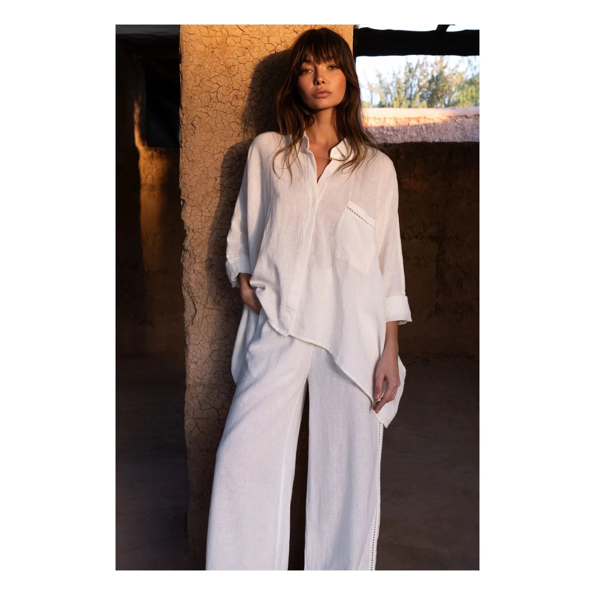 Maison Saint Julien – Menorca Leinen-Baumwollhose | Ecru
