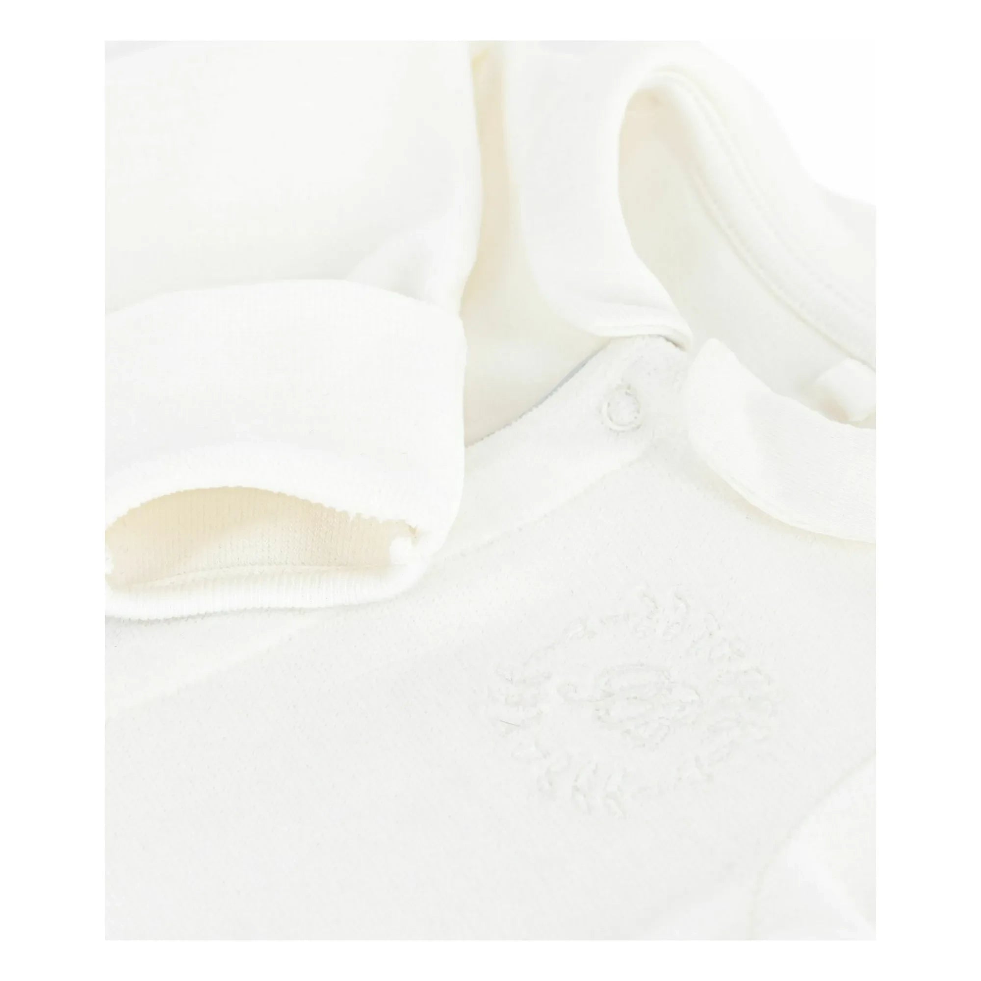 Petit Bateau - Dors Bien Pyjama aus Bio-Baumwolle mit Logo-Stickerei | Weiß