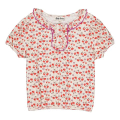 Hello Simone - Paquerette T-Shirt mit Blumenmuster Bio-Baumwolle | Weiß