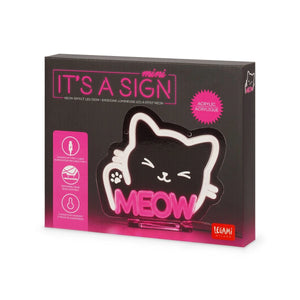 Legami - Mini Neon-Effekt LED-Schild - Es ist ein Schild Mini - Kitty