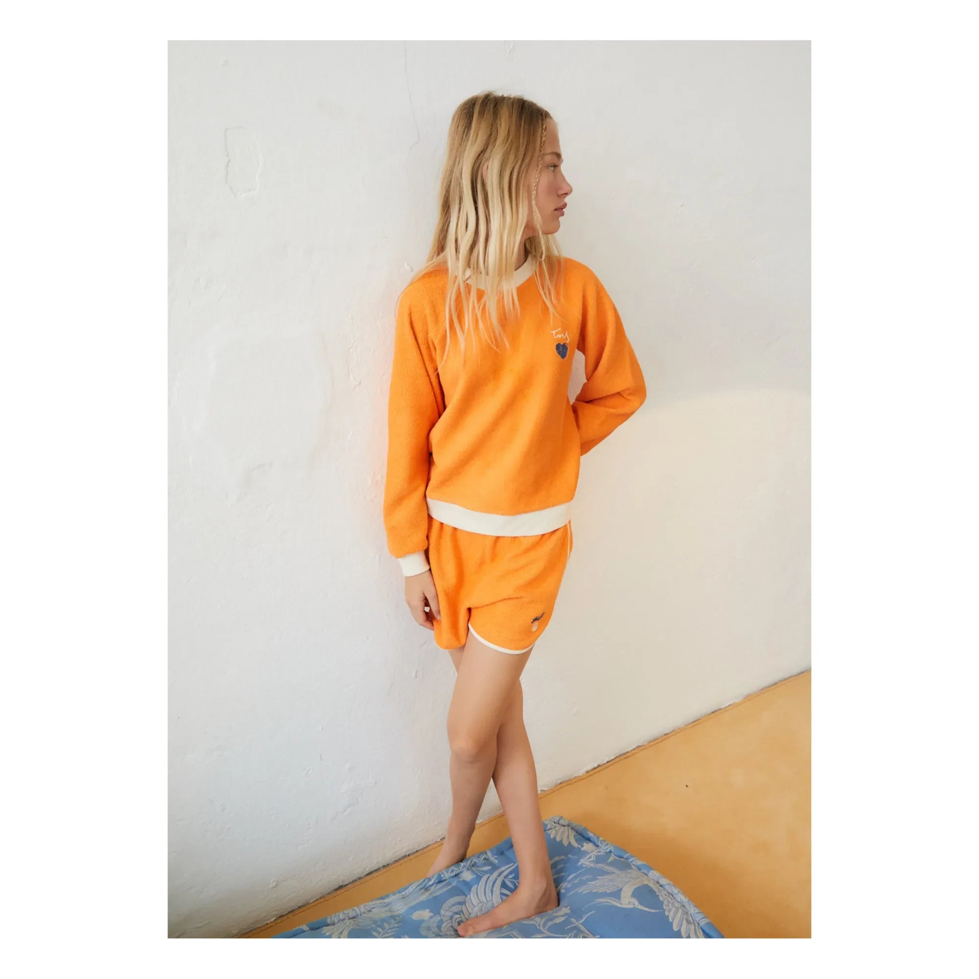 the new society - Compton Handtuch-Shorts | Orange