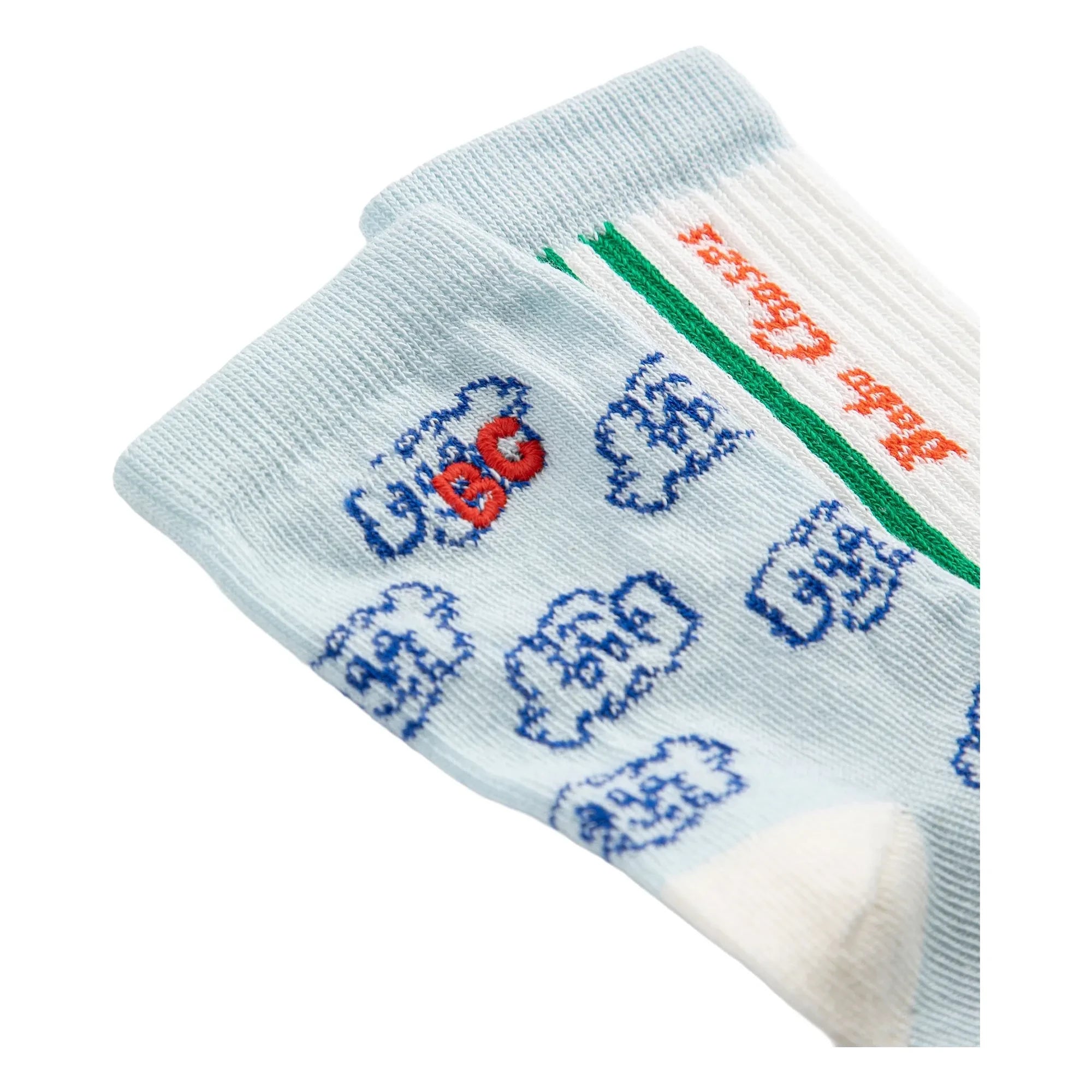 Bobo Choses - 2 Paar Socken mit Hunde-Motiv aus Bio-Baumwolle | Hellblau