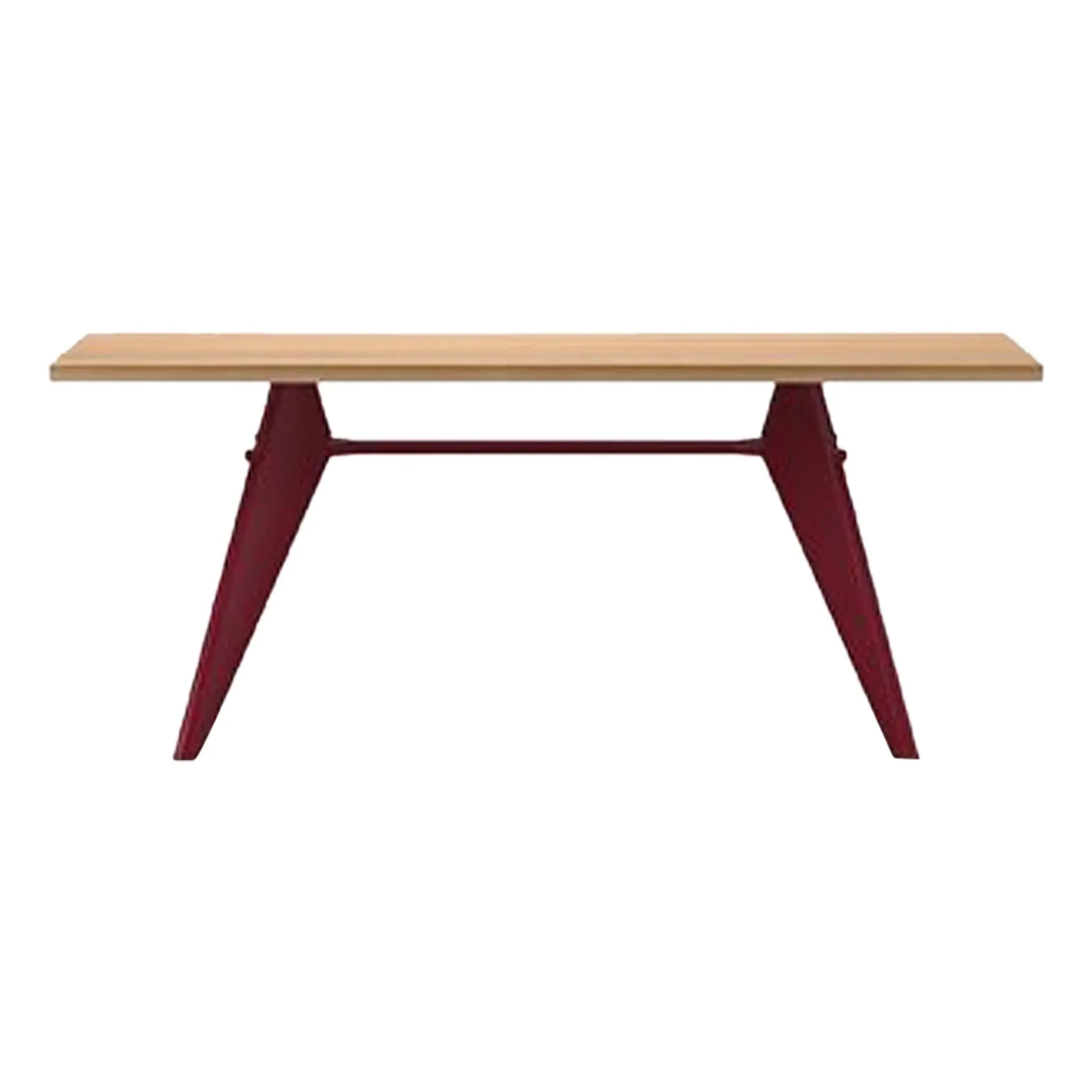 Vitra - EM Table - Japanroter Sockel - Jean Prouvé, 1950 | Eiche