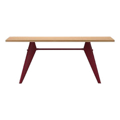 Vitra - EM Table - Japanroter Sockel - Jean Prouvé, 1950 | Eiche
