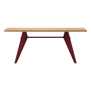 Vitra - EM Table - Japanroter Sockel - Jean Prouvé, 1950 | Eiche