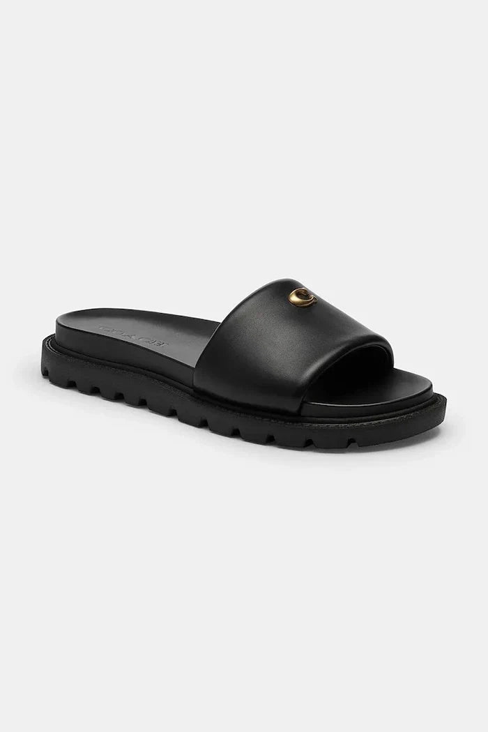 Coach Brynn Leather Slide Sandal Kadın Deri Düz Taban Terlik