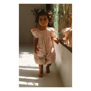 Lilinoa - Maryse Pamuk Gazlı Patchwork Tulum | Pembe