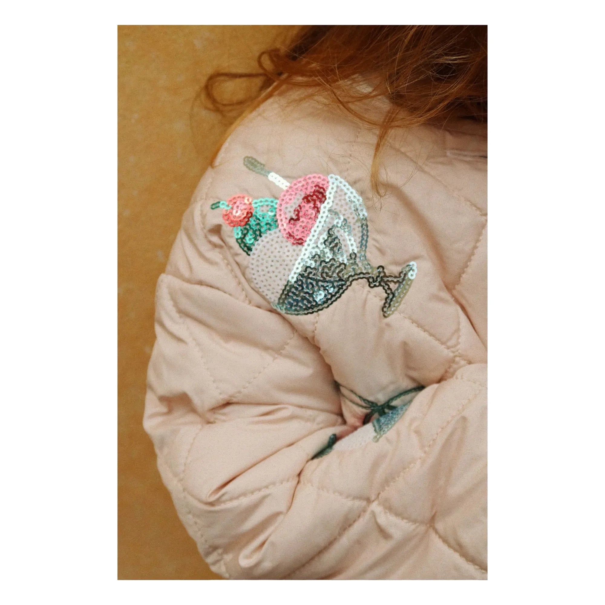 Konges Sløjd - Flora Glaces Pailletten-Steppjacke | Hellrosa