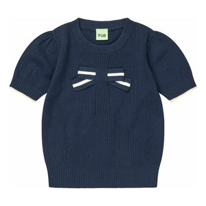 FUB – Fein gestricktes Knotenshirt aus Bio-Baumwolle | Marineblau