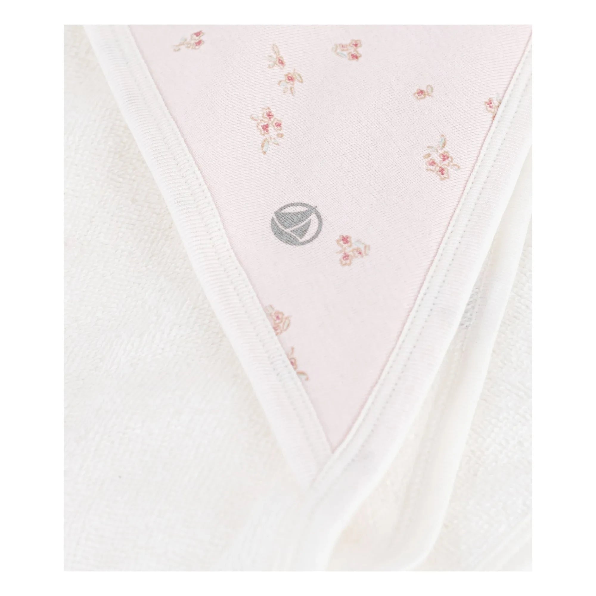 Petit Bateau - Çiçek Desenli Banyo Pelerini Organik Pamuk | Ekru