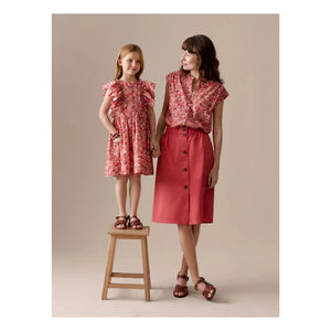 Bonpoint - Lizzy Fleurie Organik Pamuk Elbise | Dusty Pink