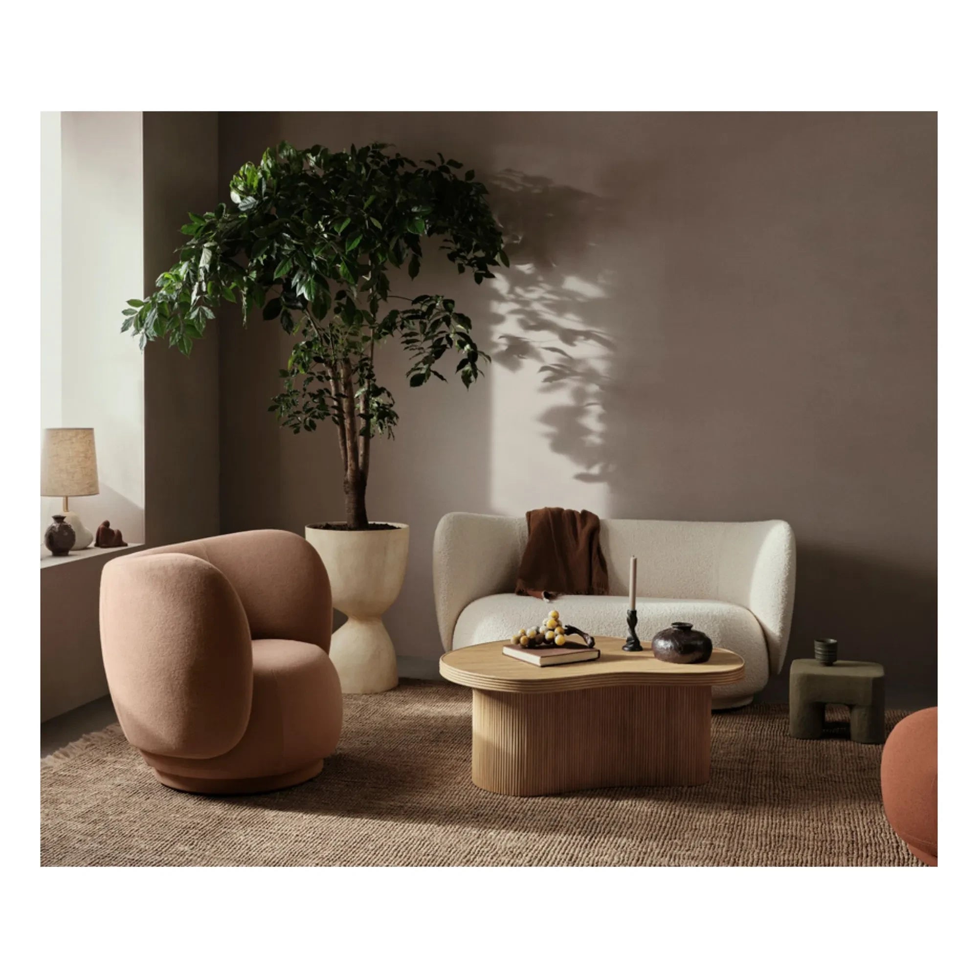 Ferm Living - Isola Rattan-Beistelltisch