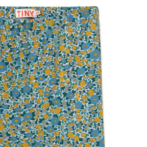 Tinycottons - Bio-Baumwoll-Blumenmuster-Gestreifte Spanische Hosen | Blau