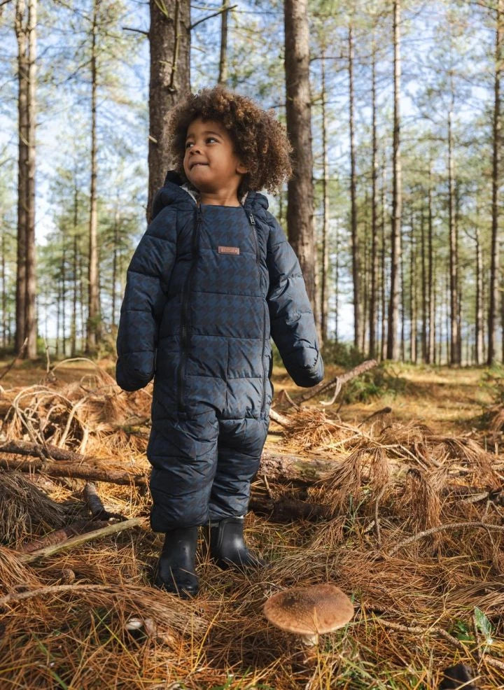 Töastie - Aus recycelten Fasern hergestellter wasserfester Houndstooth Cloud-Jacke | Blau