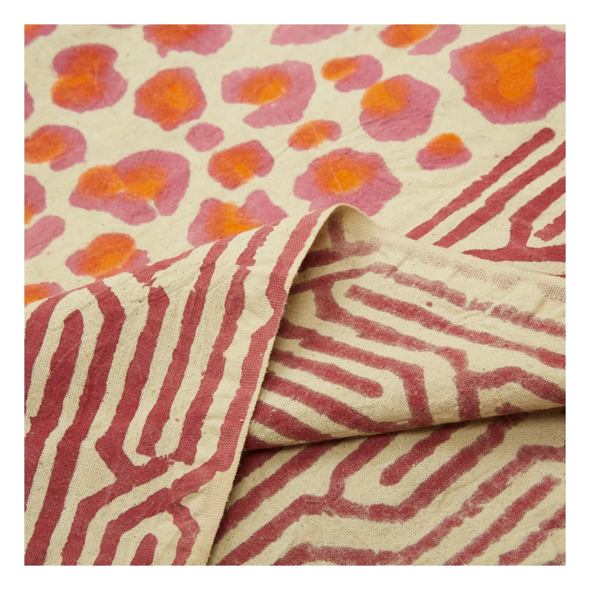 Doing Goods - Leopardenmuster Decke und Baumwoll-Tragetasche | Rosa