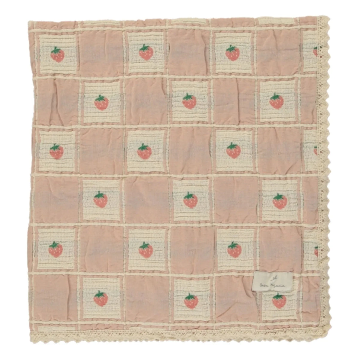 Bebe Organic – Erdbeer-Bio-Baumwolldecke | Peach