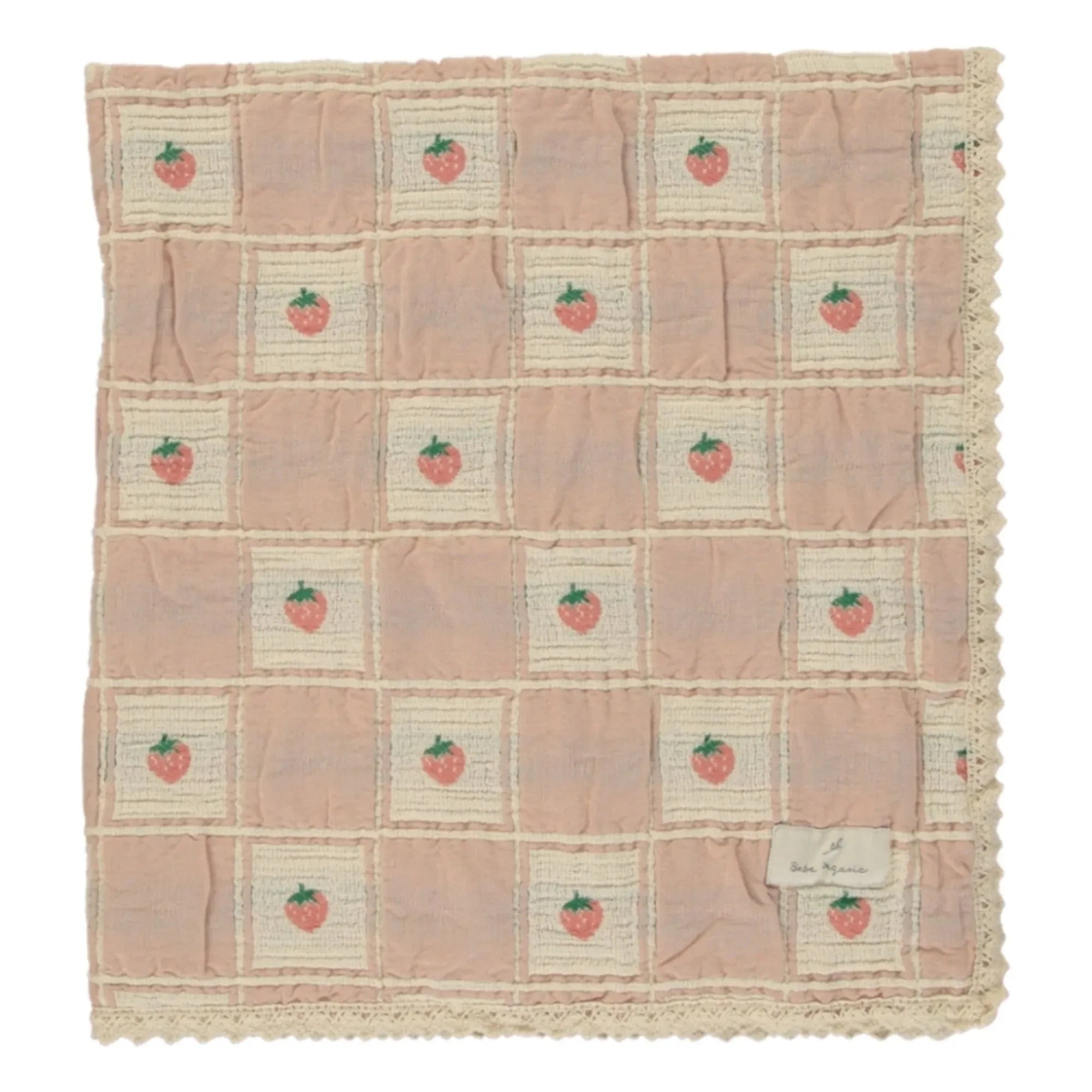 Bebe Organic – Erdbeer-Bio-Baumwolldecke | Peach