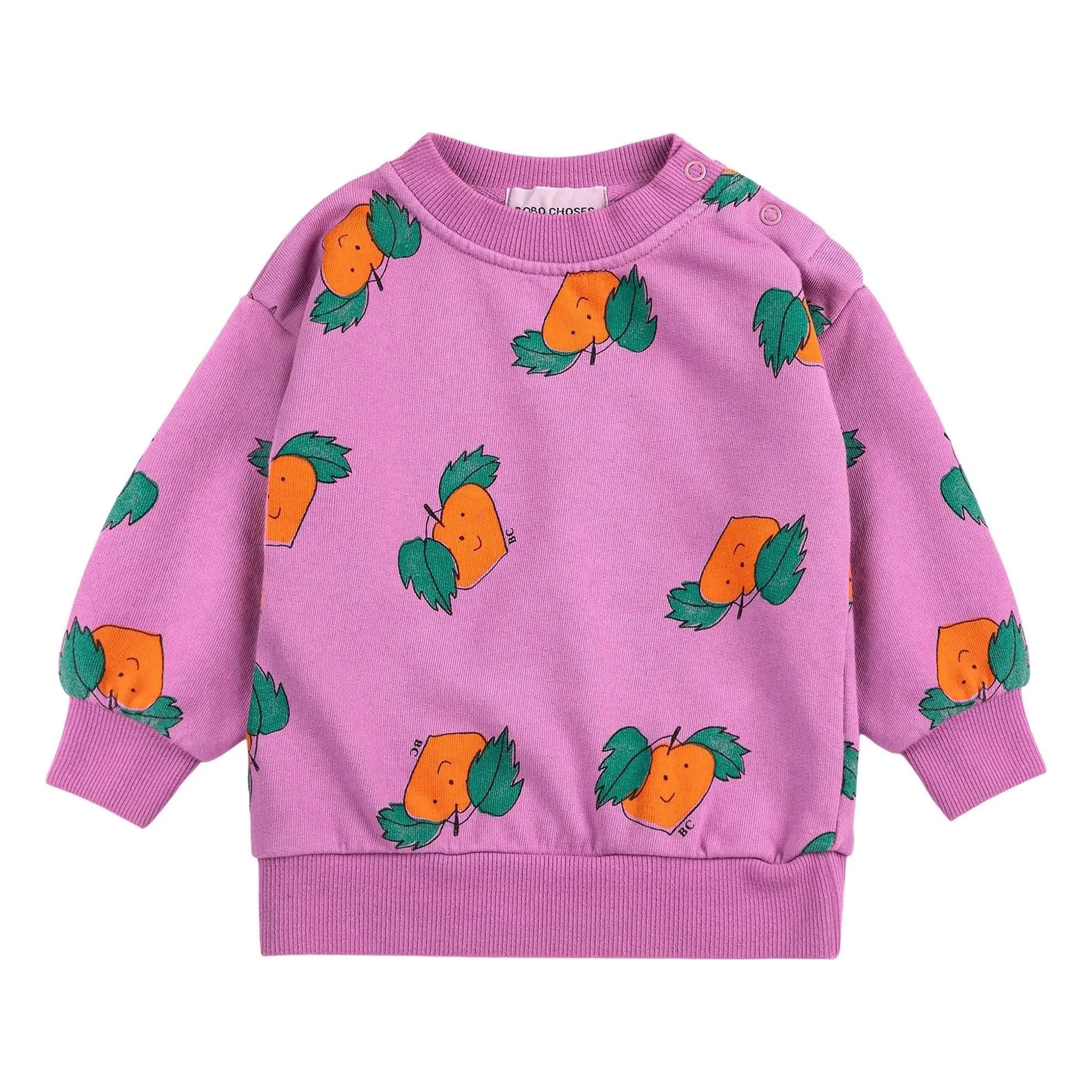 Bobo Choses - Bio-Baumwoll-Sweatshirt in Orange | Violett