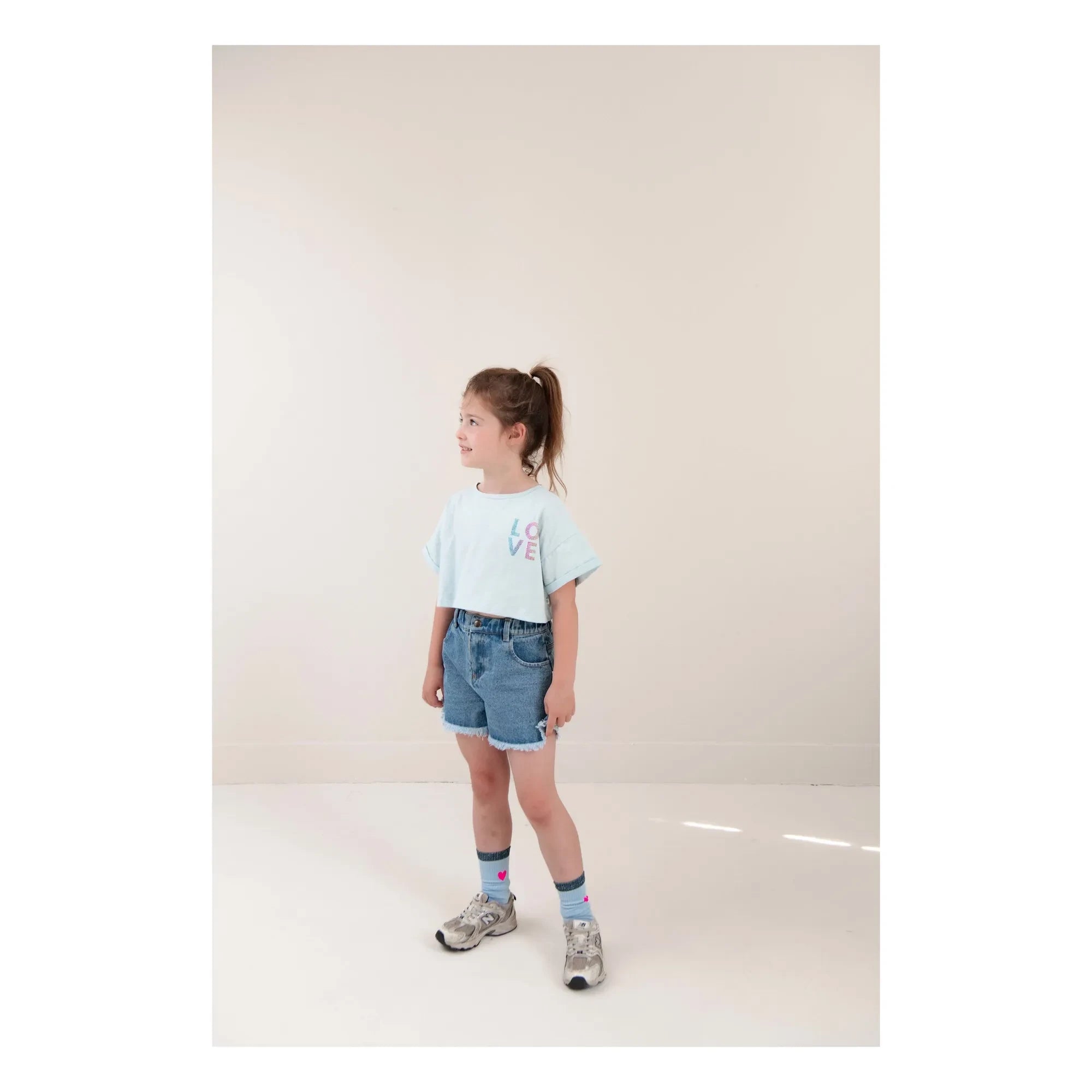 Jenest - Lizzy Love Bio-Baumwolle Crop T-Shirt | Hellblau