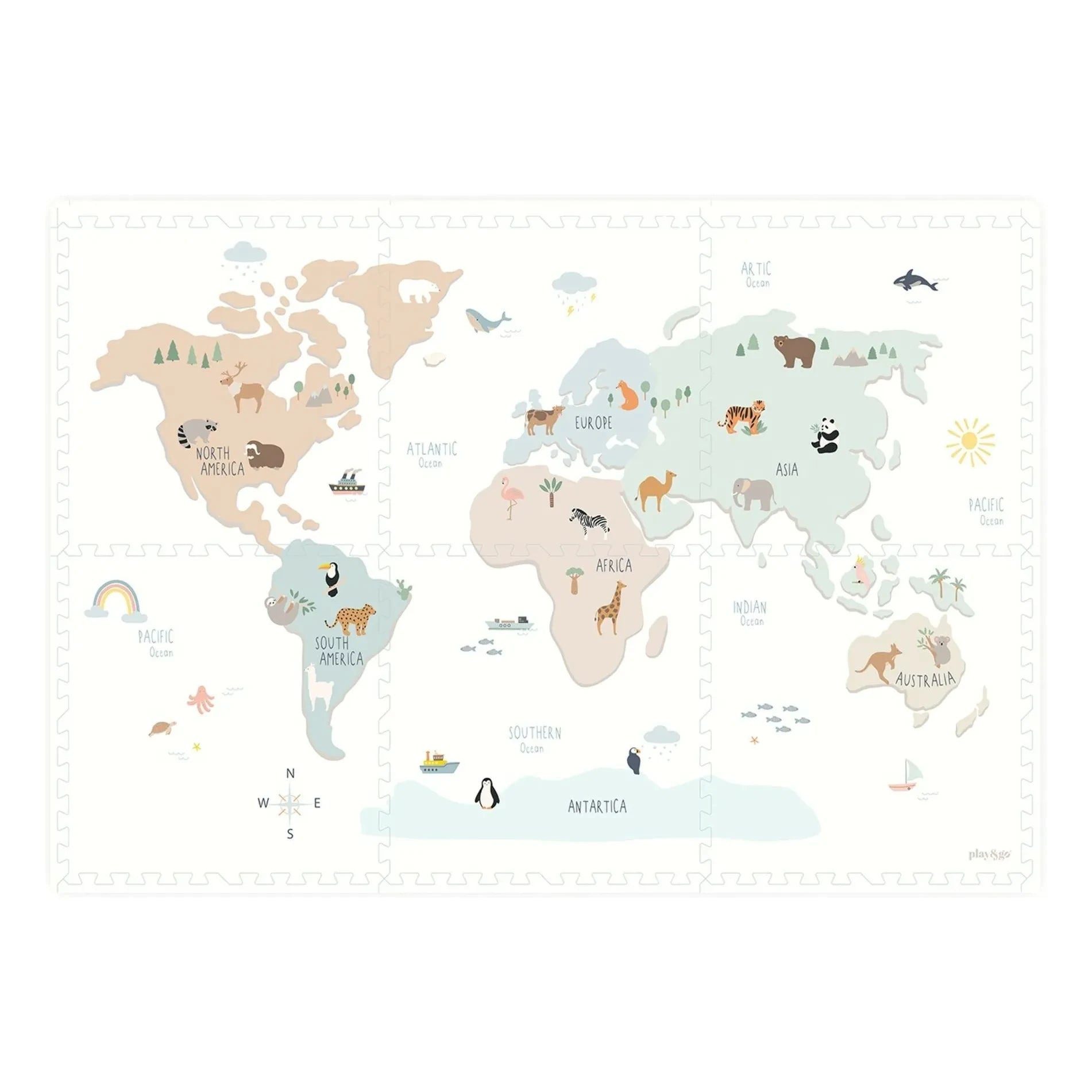 Play and Go - Tiloo modulare Spielmatte - Weltkarte