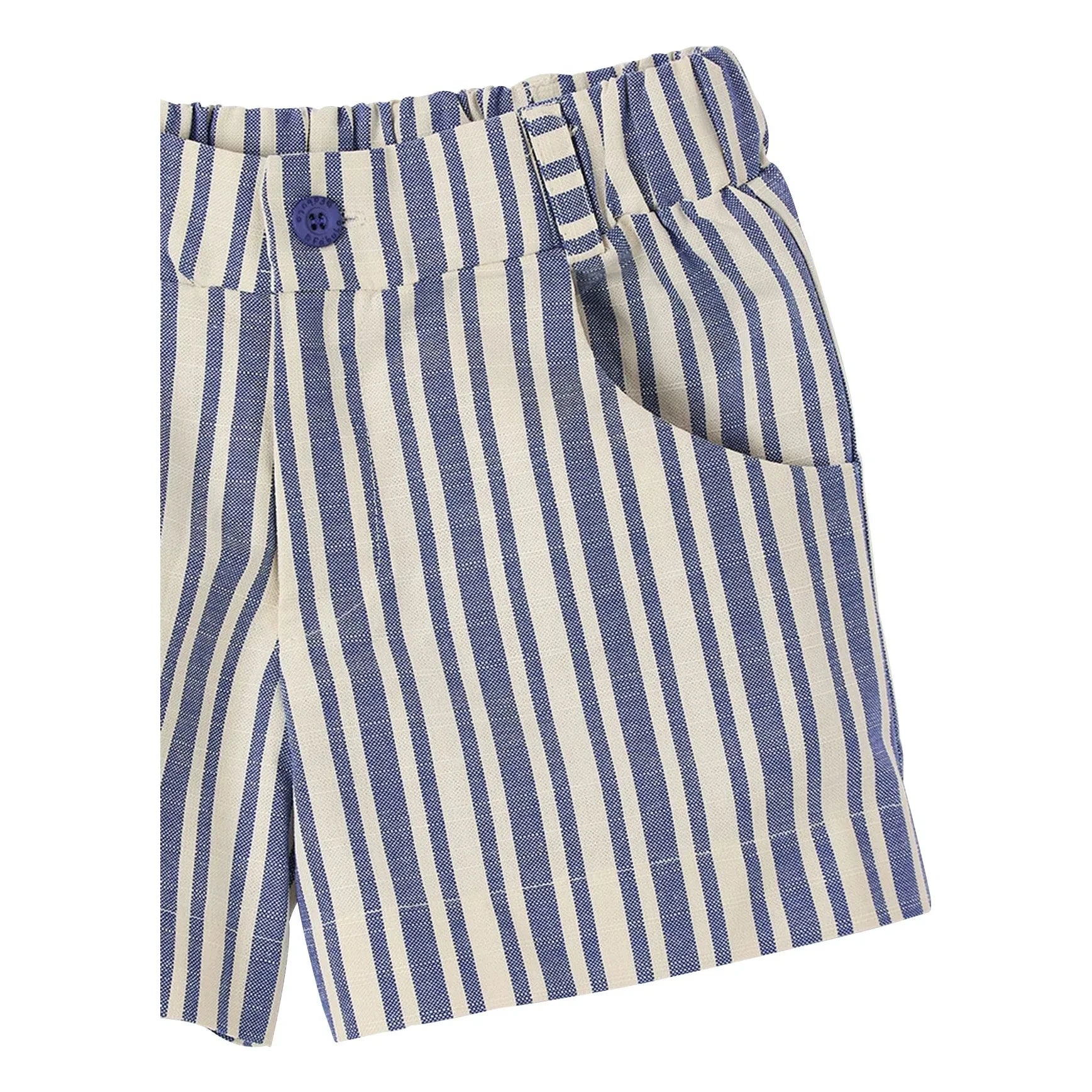Fabula - Gestreifte Weite Shorts | Hellblau